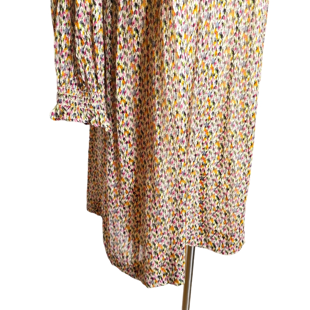 ba&sh Lady Dress Silk Metallic Multicolor Ruffles Mini Cream M - Picture 3 of 12